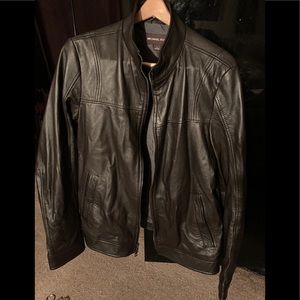 MICHAEL KORS Leather Jacket Brown